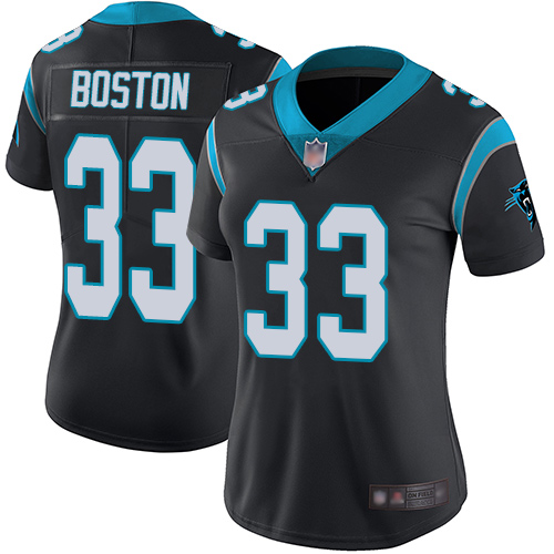 Carolina Panthers Limited Black Women Tre Boston Home Jersey NFL Football #33 Vapor Untouchable->women nfl jersey->Women Jersey